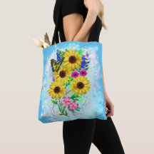 Grand sac à orteil coloré Fleurs de soleil et papi