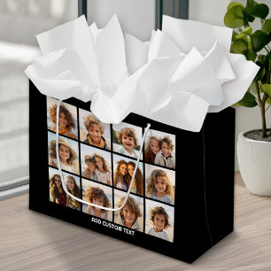 Grand Sac Cadeau 12 Photo Instagram Collage avec Arrière - plan noi