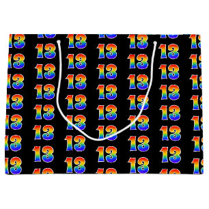 Grand Sac Cadeau 13e anniversaire : Fun Rainbow Event Number 13 Mot
