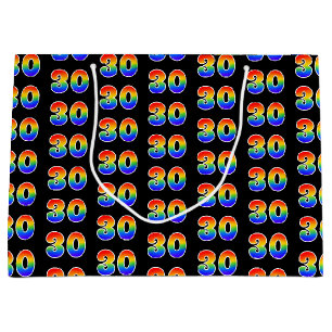 Grand Sac Cadeau 30e anniversaire : Fun Rainbow Event Number 30 Mot