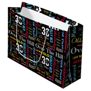 Grand Sac Cadeau 30e anniversaire heureux dans un style de graffiti