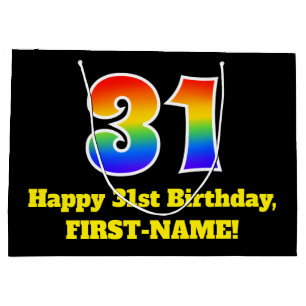 Grand Sac Cadeau 31e anniversaire ~ Amusant, coloré, Vibrant, Arc-e