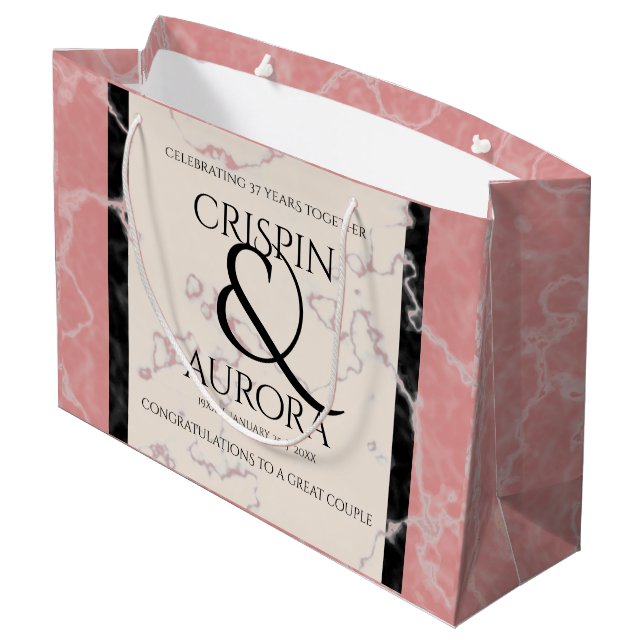 Grand Sac Cadeau 37e anniversaire de l'Mariage d'Alabaster (Dos Angle)