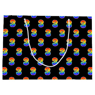 Grand Sac Cadeau 3e anniversaire : Fun Rainbow Event Number 3 Motif