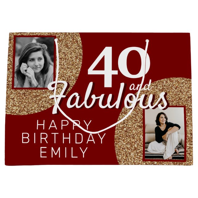 Grand Sac Cadeau 40 et Fabulous Gold Parties scintillant 2 Photo 40 (Devant)