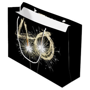 Grand Sac Cadeau 40e anniversaire Sparklers en noir