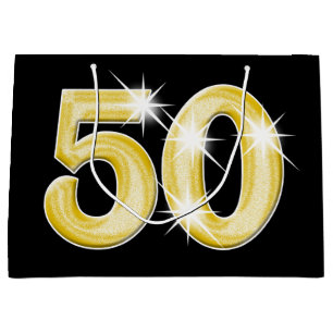 Grand Sac Cadeau 50 anniversaire de cinquante ciquantième