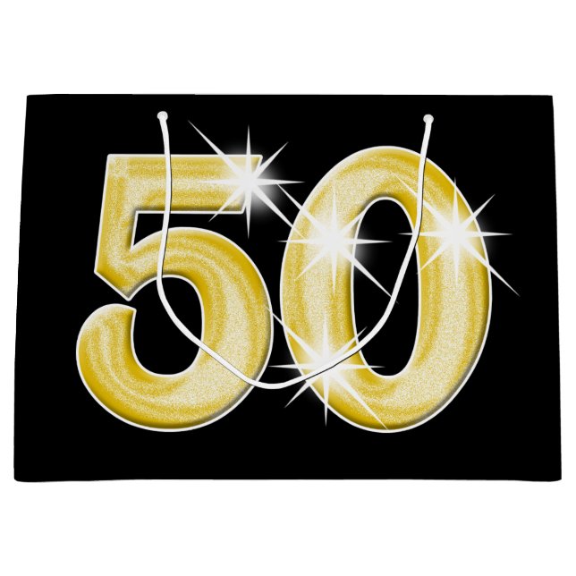 Grand Sac Cadeau 50 anniversaire de cinquante ciquantième (Devant)