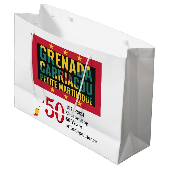 Grand Sac Cadeau 50e anniversaire de l'indépendance du GRENADIAN 20 (Devant Angle)