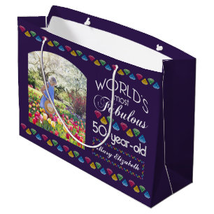 Grand Sac Cadeau 50e anniversaire Gemmes les plus fabuleuses Purple