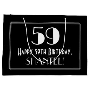 Grand Sac Cadeau 59e anniversaire : Art Déco Style inspiré "59", No
