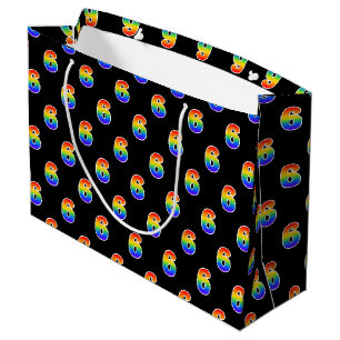 Grand Sac Cadeau 6e anniversaire : Fun Rainbow Event Number 6 Motif