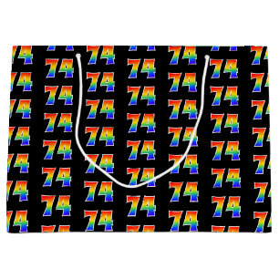Grand Sac Cadeau 74th Birthday : Fun Rainbow Event Number 74 Motif