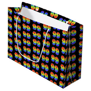 Grand Sac Cadeau 99e anniversaire : Fun Rainbow Event Numéro 99 Mot