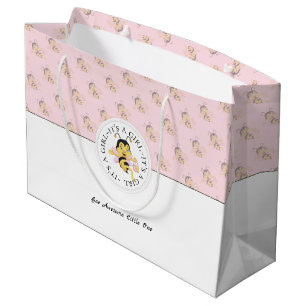 Grand Sac Cadeau Abee Awesome Baby Girl Monogramme personnalisé