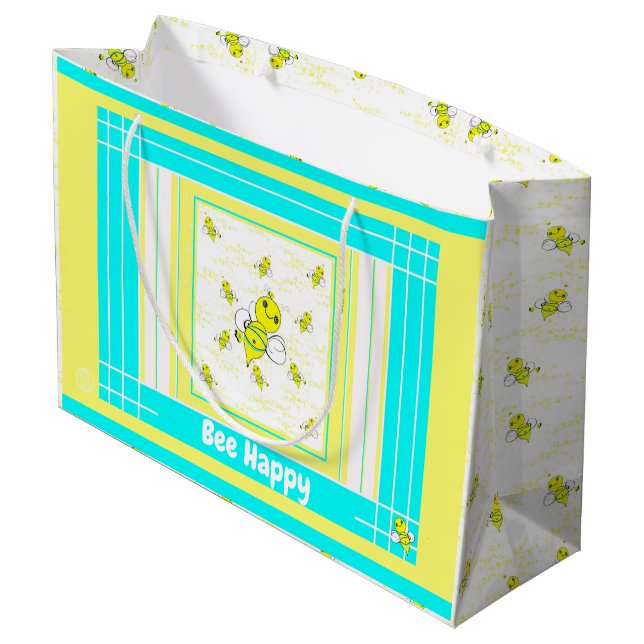 Grand Sac Cadeau Abee Happy cadeau cadeau cadeau cadeau enveloppé (Dos Angle)