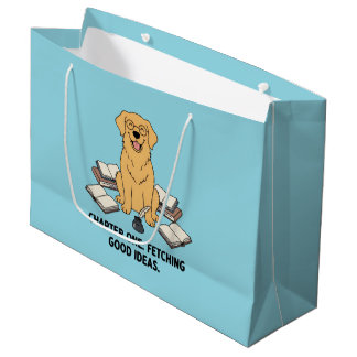 Grand Sac Cadeau Academic Vibes Golden Retriever Cute Book Lover
