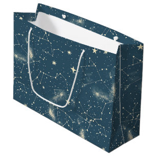 Grand Sac Cadeau Académie Sombre Constellations de la Lune sur Fond