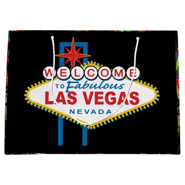 Grand Sac Cadeau Accueil au signe de Las Vegas (Devant)