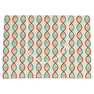 Grand Sac Cadeau ​ ADN ​ Mid Century Moderne Biologie STEM Crème à 