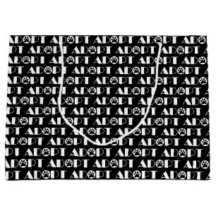 Grand Sac Cadeau Adopter le chien patte