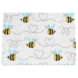 Grand Sac Cadeau Adorable gaffez le motif d'abeille