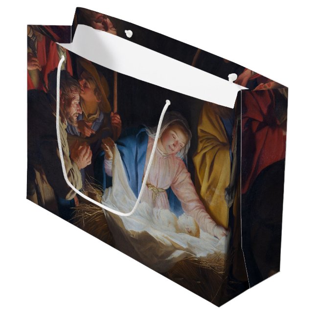 Grand Sac Cadeau Adoration des bergers - Honthorst - Noël (Devant Angle)
