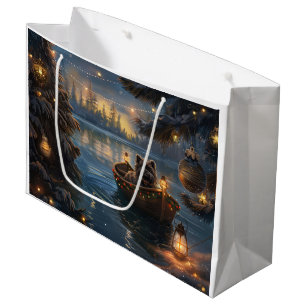 Grand Sac Cadeau Affenpinscher Festive Christmas Voyage
