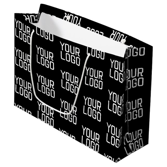Grand Sac Cadeau Ajouter votre logo Répéter Motif Modèle modifiable (Devant Angle)