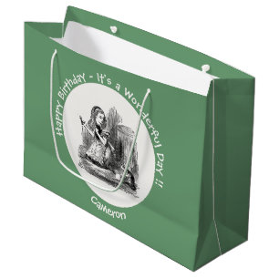 Grand Sac Cadeau Alice au Wonderland Party - Alice et le Kitten