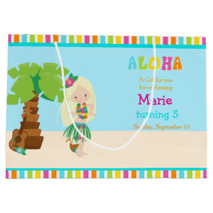 Grand Sac Cadeau Aloha Blonde Coiffeuse Merci fille