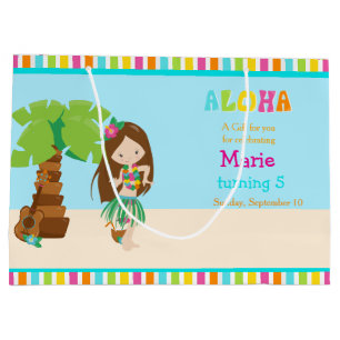Grand Sac Cadeau Aloha Brown Merci fille cheveux
