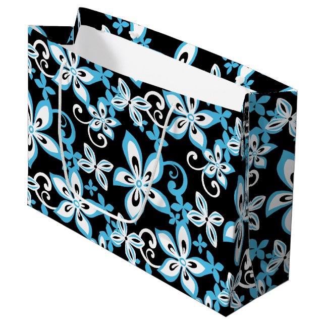 GRAND SAC CADEAU ALOHA HAWAII (NOIR/BLEU) (Devant Angle)