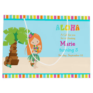 Grand Sac Cadeau Aloha Red Hair Girl Merci