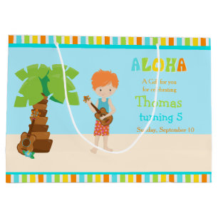 Grand Sac Cadeau Aloha Red Haired Boy Merci