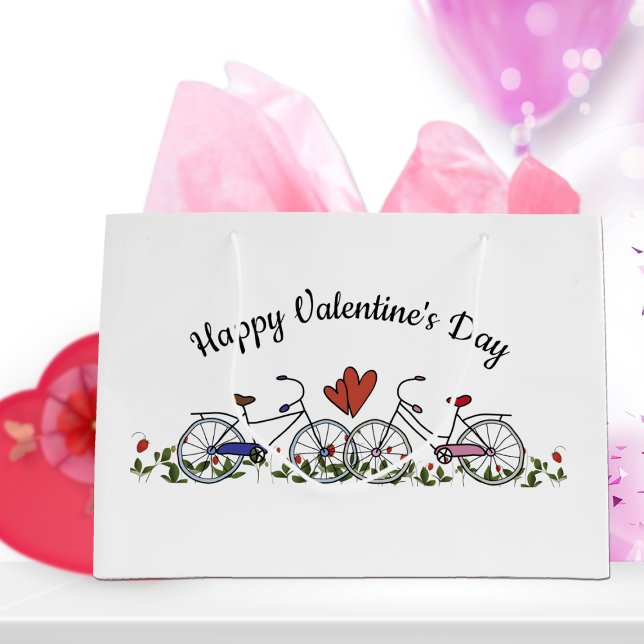 Grand Sac Cadeau Amateurs de vélo Valentine (Créateur téléchargé)