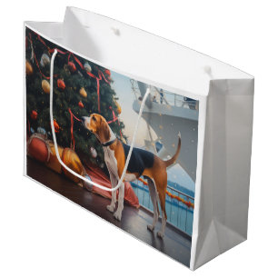 Grand Sac Cadeau American English Foxhound Christmas Cruise Holiday