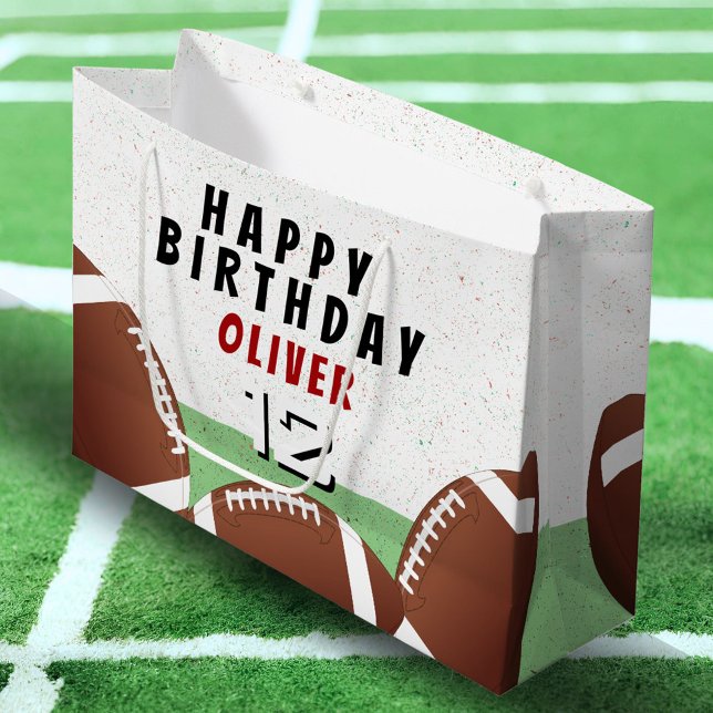 Grand Sac Cadeau American Football Balls Enfants Joyeux anniversair (Créateur téléchargé)