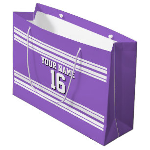 Grand Sac Cadeau Amethyst Purple Wht Team Jersey Numéro personnalis