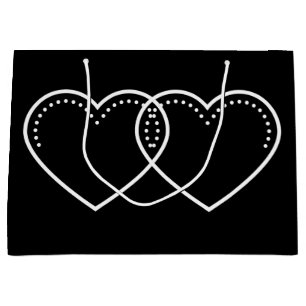 Grand Sac Cadeau Amour Coeur Blanc Saint Valentin