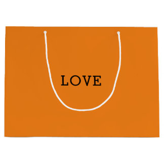Grand Sac Cadeau Amour Orange Designer Inspiré