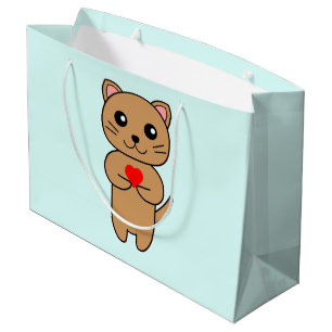 Grand Sac Cadeau Amour Parfait Bleu