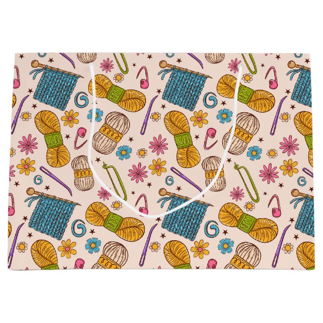 Grand Sac Cadeau Amour tricot (Devant)