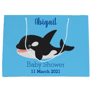 Grand Sac Cadeau Amusante baleine orque mignonne dessin animé