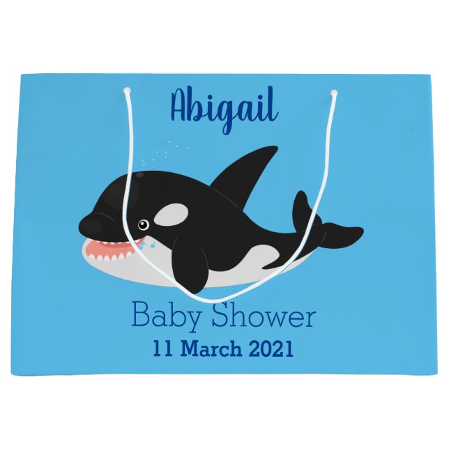 Grand Sac Cadeau Amusante baleine orque mignonne dessin animé (Devant)