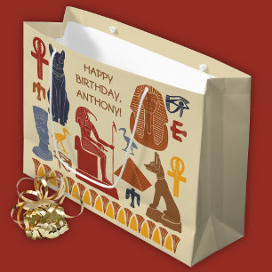 Grand Sac Cadeau Ancienne Egypte Collage de graphismes égyptiens