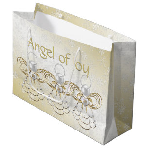 Grand Sac Cadeau Angel de Filigree de Joy Gold Ombre Snowflakes