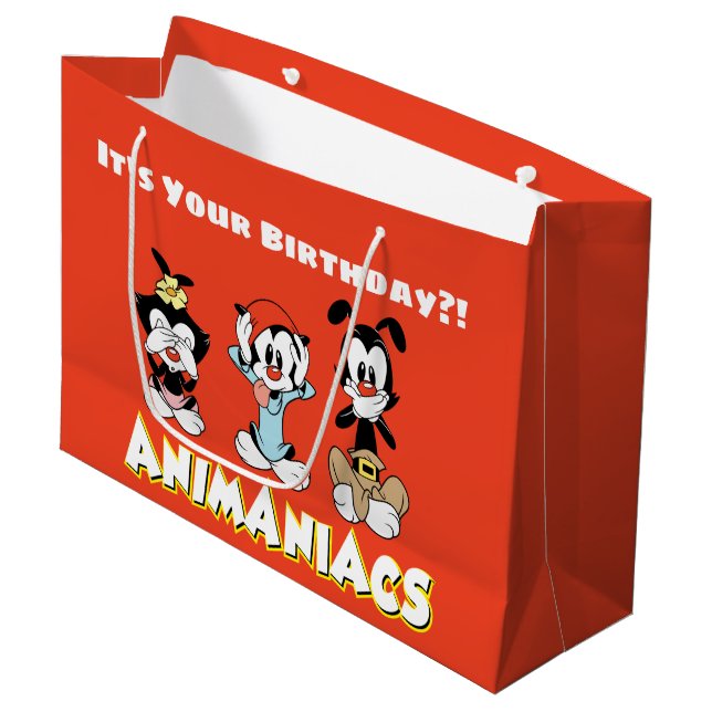 Grand Sac Cadeau Animaniacs | Graphique de Warner Sibings "No Evil" (Devant Angle)
