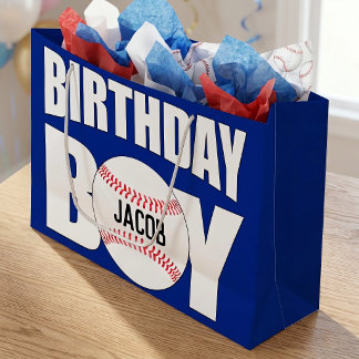 Grand Sac Cadeau Anniversaire Boy Baseball Player Party Nom personn