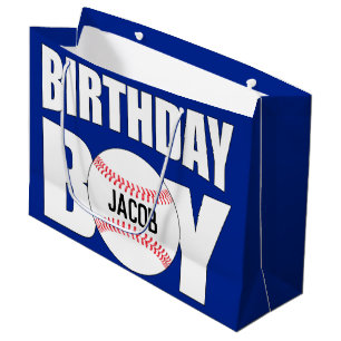 Grand Sac Cadeau Anniversaire Boy Baseball Player Party Nom personn